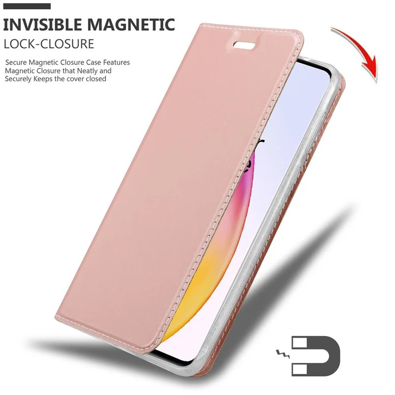 Cadorabo Hülle kompatibel mit OnePlus 8 Schutzhülle mit Magnetverschluss, Standfunktion und Kartenfach