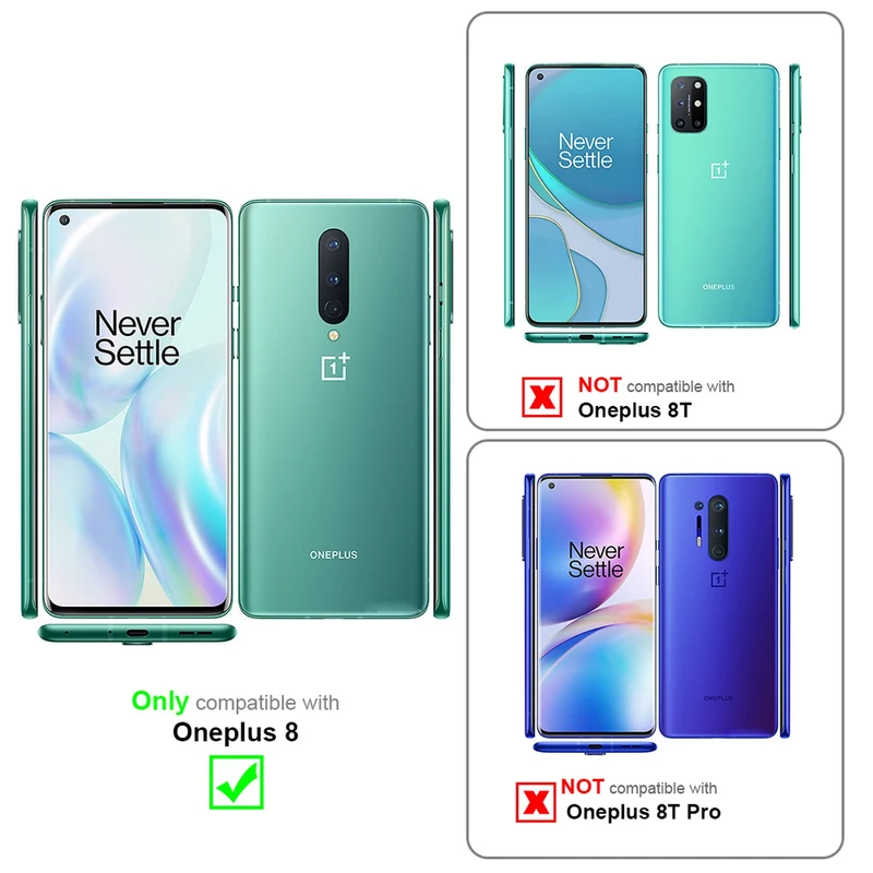 Cadorabo Hülle kompatibel mit OnePlus 8 Schutzhülle mit Magnetverschluss, Standfunktion und Kartenfach