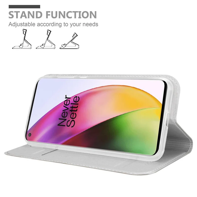 Cadorabo Hülle kompatibel mit OnePlus 8 Schutzhülle mit Magnetverschluss, Standfunktion und Kartenfach
