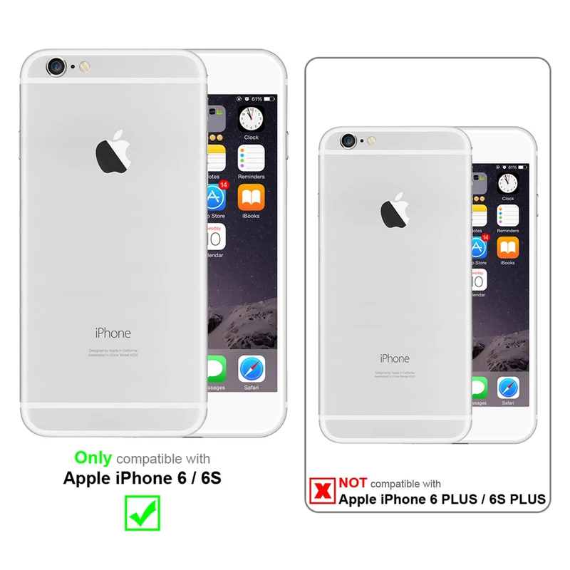 Cadorabo Hülle kompatibel mit Apple iPhone 6 / 6S Schutzhülle mit unsichtbarem Magnetverschluss und Standfunktion