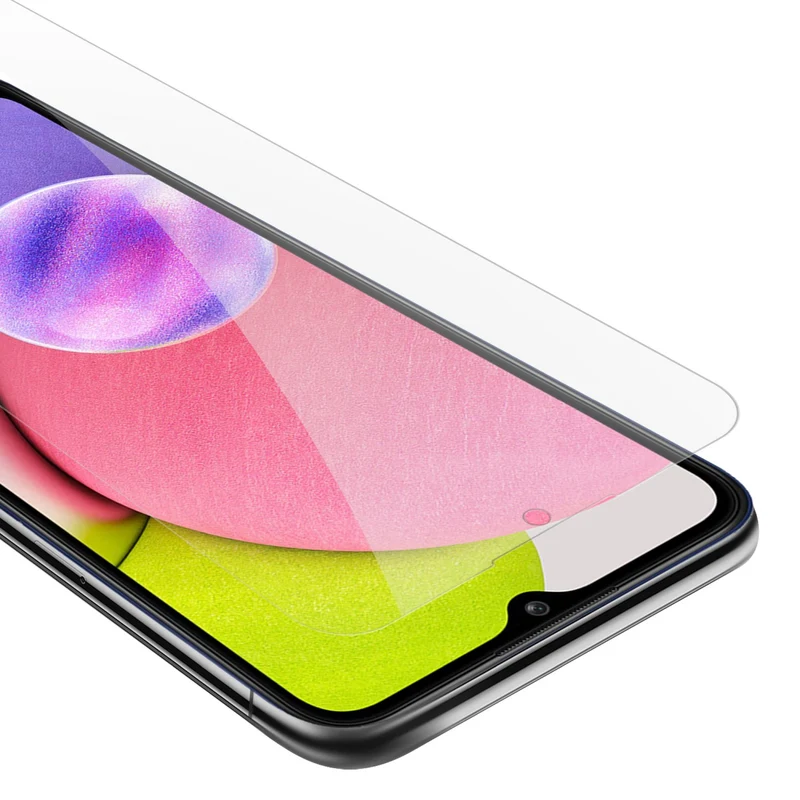 Cadorabo Panzer Folie kompatibel mit Samsung Galaxy A03s - Schutzfolie Gehärtetes (Tempered) Display-Schutzglas in 9H Härte mit 3D Touch Kompatibilität