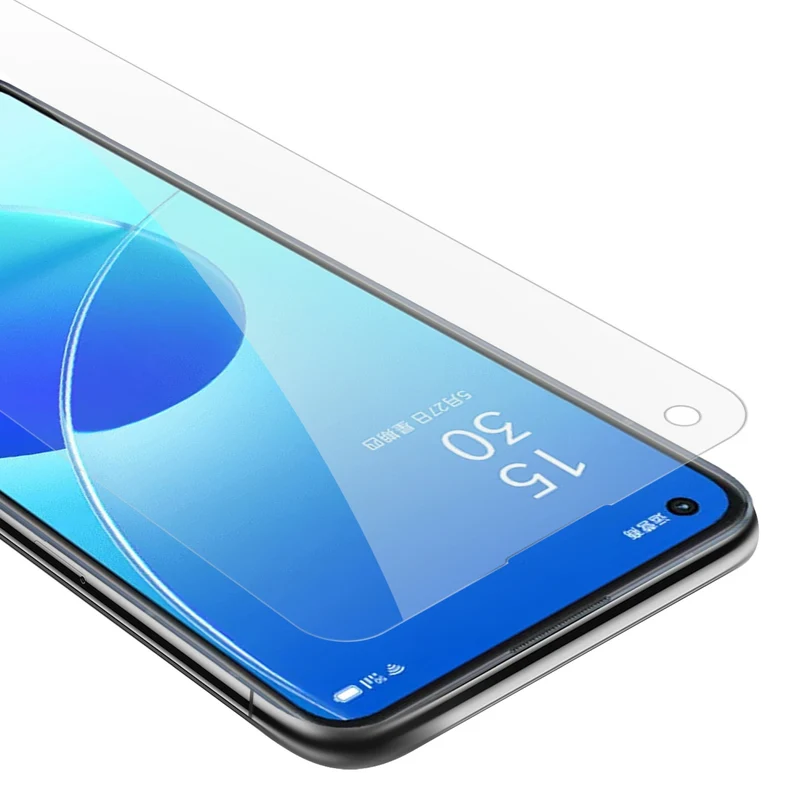 Cadorabo Panzer Folie kompatibel mit Oppo Reno6 5G - Schutzfolie Gehärtetes (Tempered) Display-Schutzglas in 9H Härte mit 3D Touch Kompatibilität