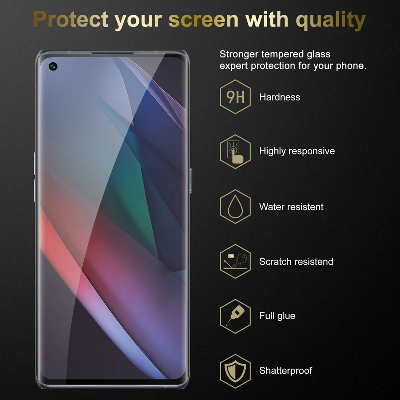 Cadorabo 3x Panzer Folie kompatibel mit Oppo FIND X3 NEO - Schutzfolie 3er Pack Gehärtetes (Tempered) Display-Schutzglas in 9H Härte mit 3D Touch Kompatibilität