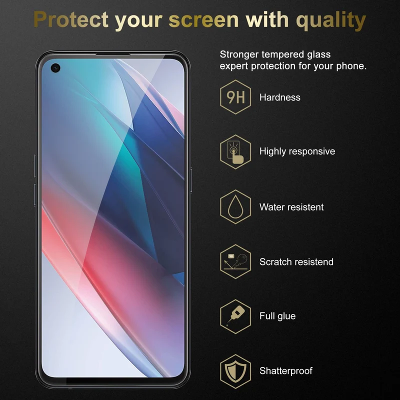 Cadorabo Panzer Folie kompatibel mit Oppo FIND X3 LITE - Schutzfolie Gehärtetes (Tempered) Display-Schutzglas in 9H Härte mit 3D Touch Kompatibilität