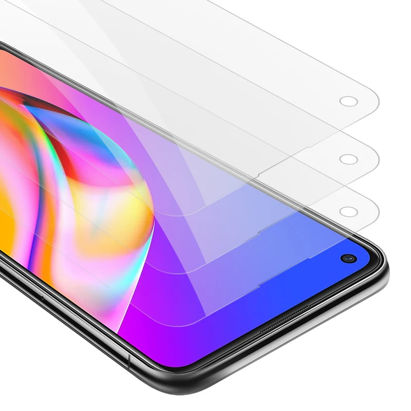 Cadorabo 3x Panzer Folie kompatibel mit Oppo A94 5G - Schutzfolie 3er Pack Gehärtetes (Tempered) Display-Schutzglas in 9H Härte mit 3D Touch Kompatibilität