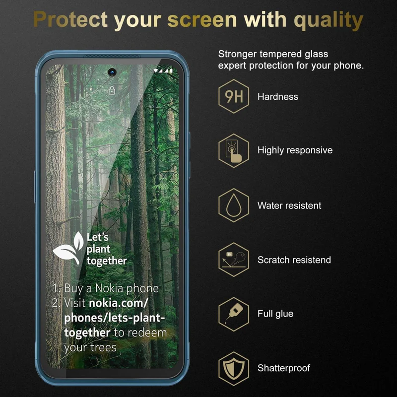 Cadorabo Panzer Folie kompatibel mit Nokia XR20 - Schutzfolie Gehärtetes (Tempered) Display-Schutzglas in 9H Härte mit 3D Touch Kompatibilität