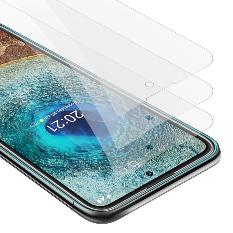 Cadorabo 3x Panzer Folie kompatibel mit Nokia X10 / X20 - Schutzfolie 3er Pack Gehärtetes (Tempered) Display-Schutzglas in 9H Härte mit 3D Touch Kompatibilität