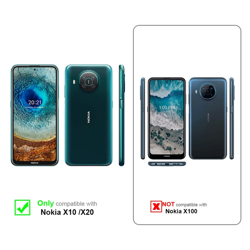 Cadorabo 3x Panzer Folie kompatibel mit Nokia X10 / X20 - Schutzfolie 3er Pack Gehärtetes (Tempered) Display-Schutzglas in 9H Härte mit 3D Touch Kompatibilität