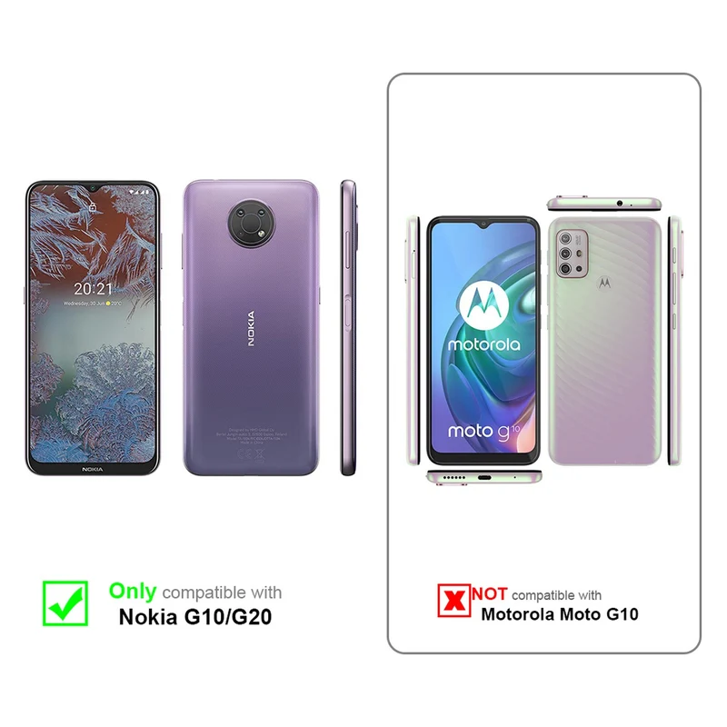 Cadorabo 3x Panzer Folie kompatibel mit Nokia G10 / G20 - Schutzfolie 3er Pack Gehärtetes (Tempered) Display-Schutzglas in 9H Härte mit 3D Touch Kompatibilität