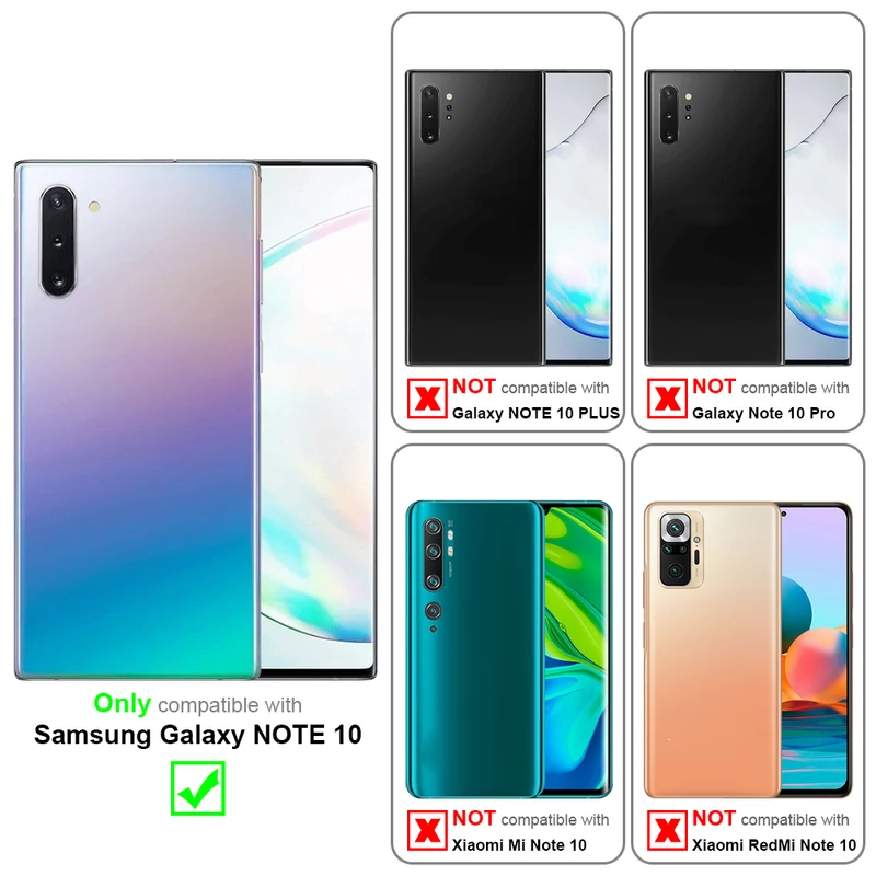 Cadorabo Hülle kompatibel mit Samsung Galaxy NOTE 10 TPU Silikon Case Cover