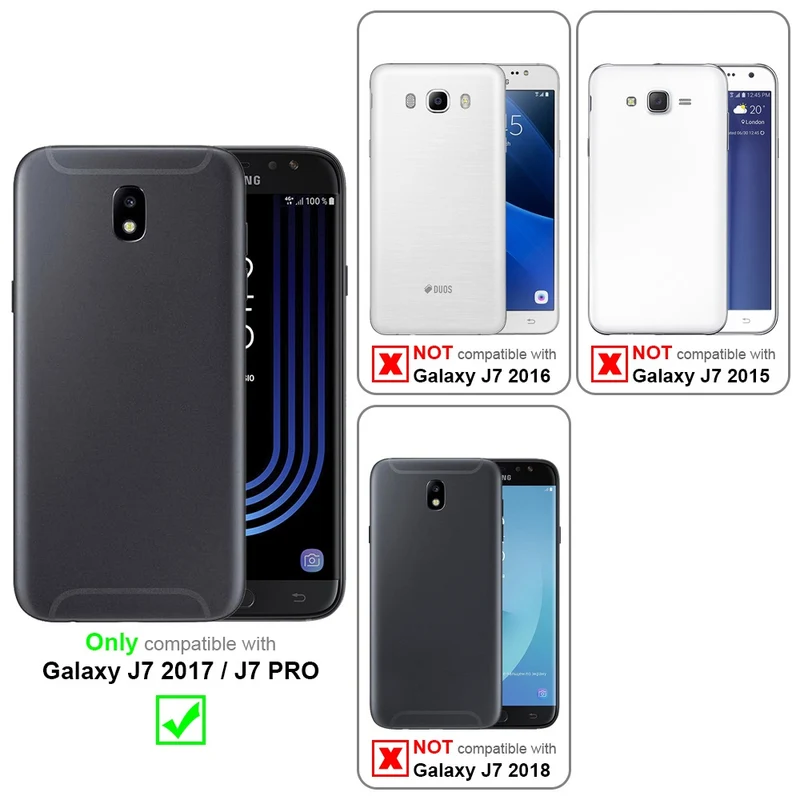 Cadorabo Hülle kompatibel mit Samsung Galaxy J7 2017 TPU Silikon Case Cover