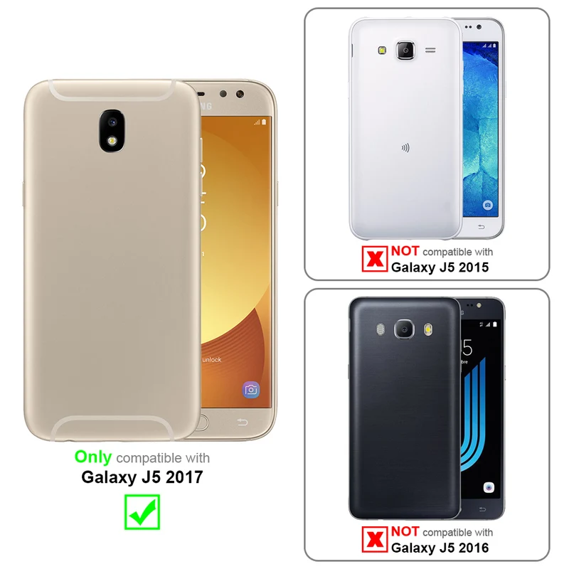 Cadorabo Hülle kompatibel mit Samsung Galaxy J5 2017 TPU Silikon Case Cover
