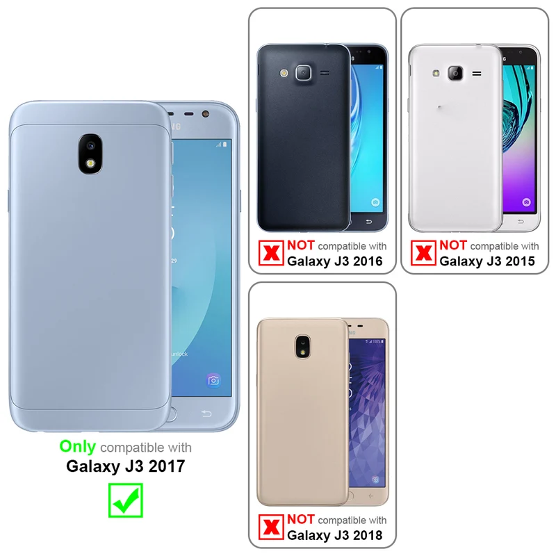 Cadorabo Hülle kompatibel mit Samsung Galaxy J3 2017 TPU Silikon Case Cover