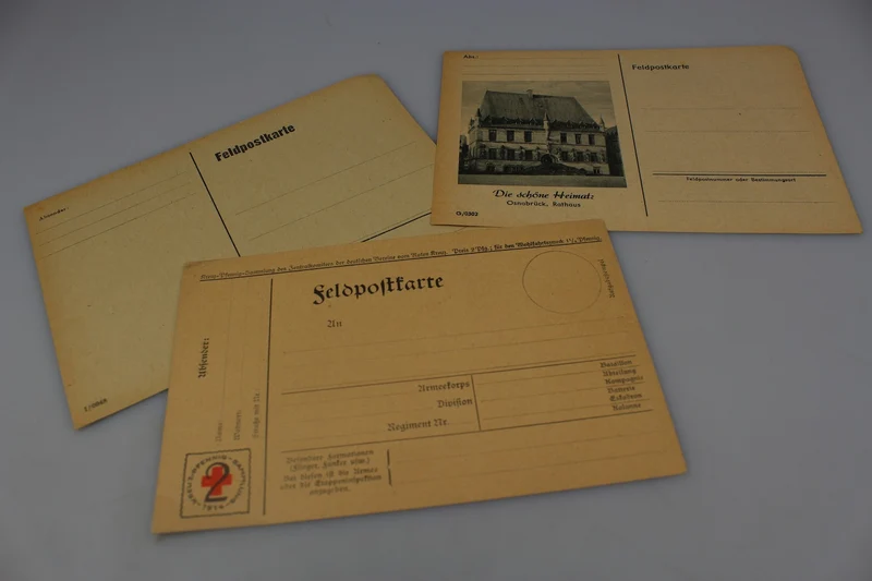 #3 Postkarten mit Feldpost 1. und 2. Weltkrieg