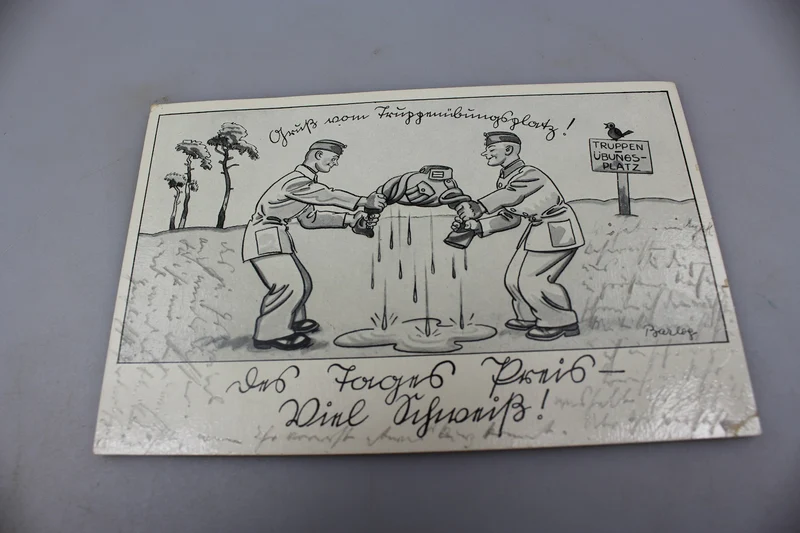 Satirische Postkarte der Wehrmacht