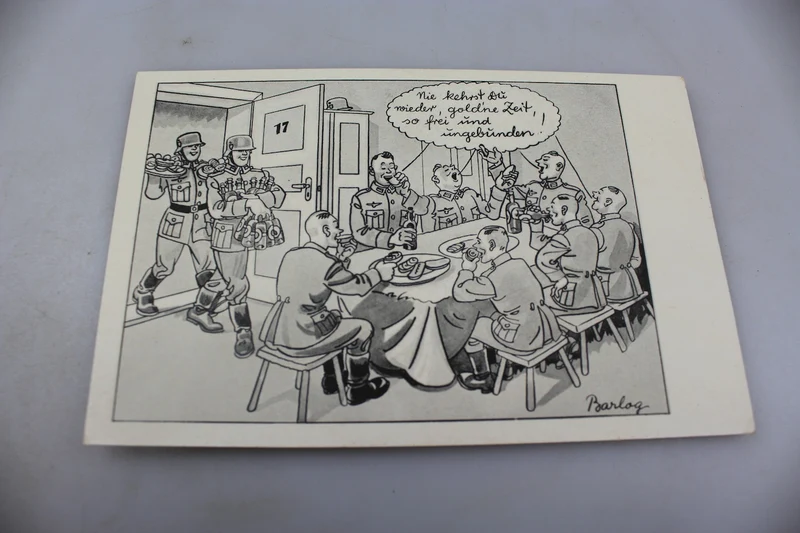 Satirische Postkarte der Wehrmacht