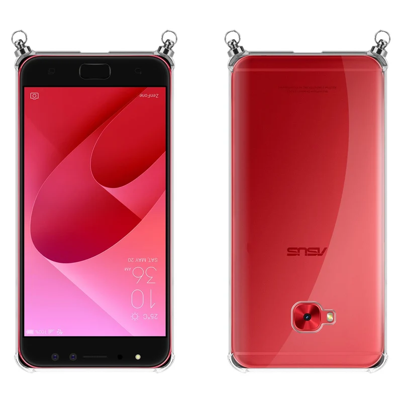 Silikon Hülle Handykette kompatibel mit Asus ZenFone 4 Selfie PRO mit silbernen Ringen