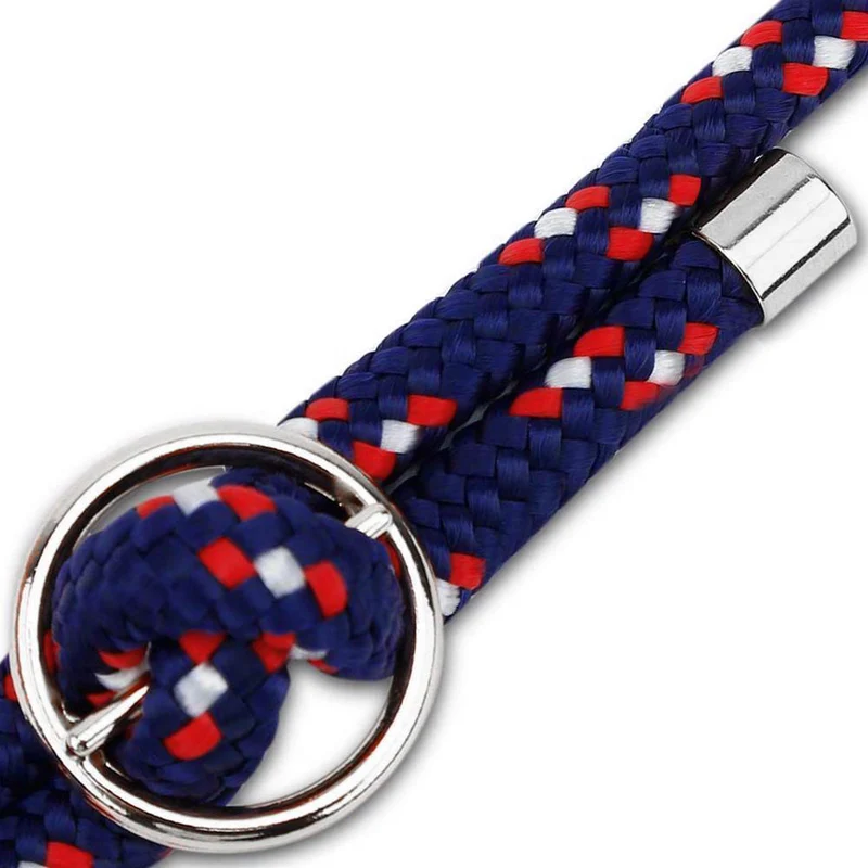 Kordel Band Handykette mit silbernen Ringen