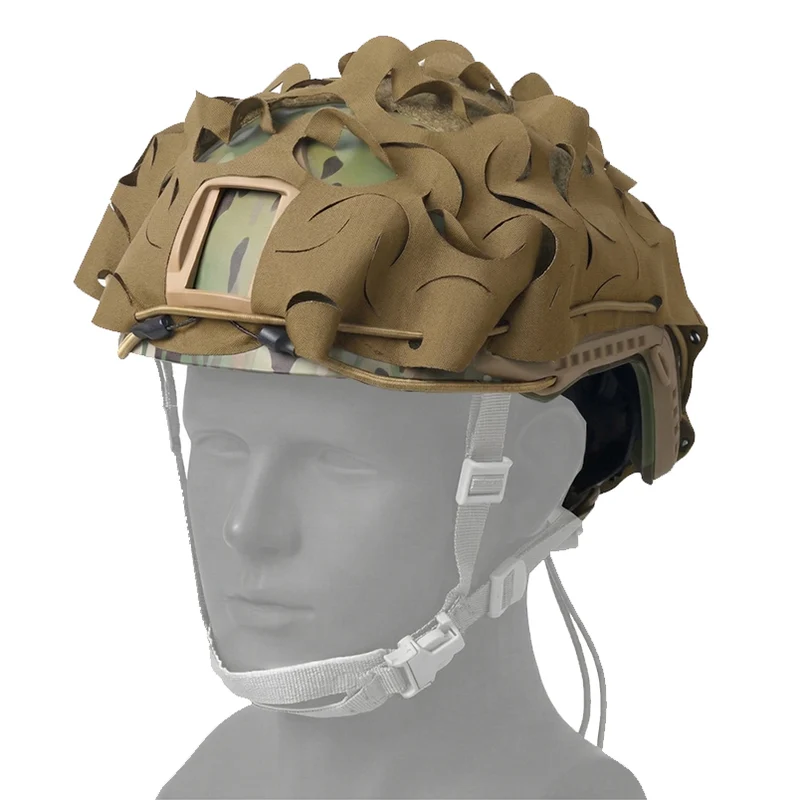 3D Leaf Helmet Cover Multitarn – Laser Cut Helm Tarnnetz für FAST / MICH | Tactical Scrim Cover