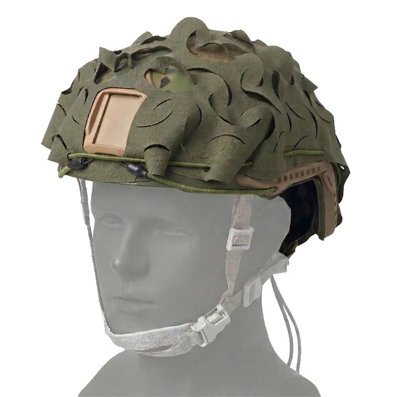 3D Leaf Helmet Cover Multitarn – Laser Cut Helm Tarnnetz für FAST / MICH | Tactical Scrim Cover