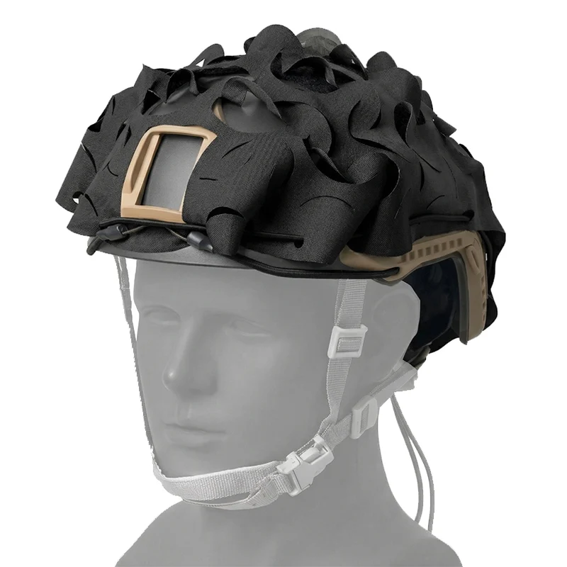 3D Leaf Helmet Cover Multitarn – Laser Cut Helm Tarnnetz für FAST / MICH | Tactical Scrim Cover