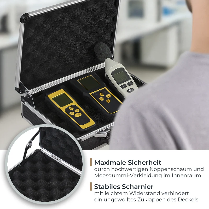 Alu Pistolenkoffer, Kurzwaffenkoffer, Zahlenschloss, Universalkoffer, HMF 14401