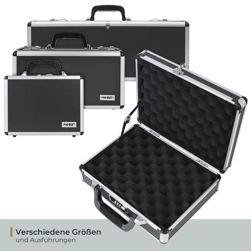 Alu Pistolenkoffer, Kurzwaffenkoffer, Zahlenschloss, Universalkoffer, HMF 14401