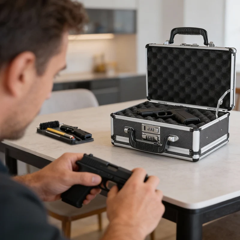 Alu Pistolenkoffer, Kurzwaffenkoffer, Zahlenschloss, Universalkoffer, HMF 14401