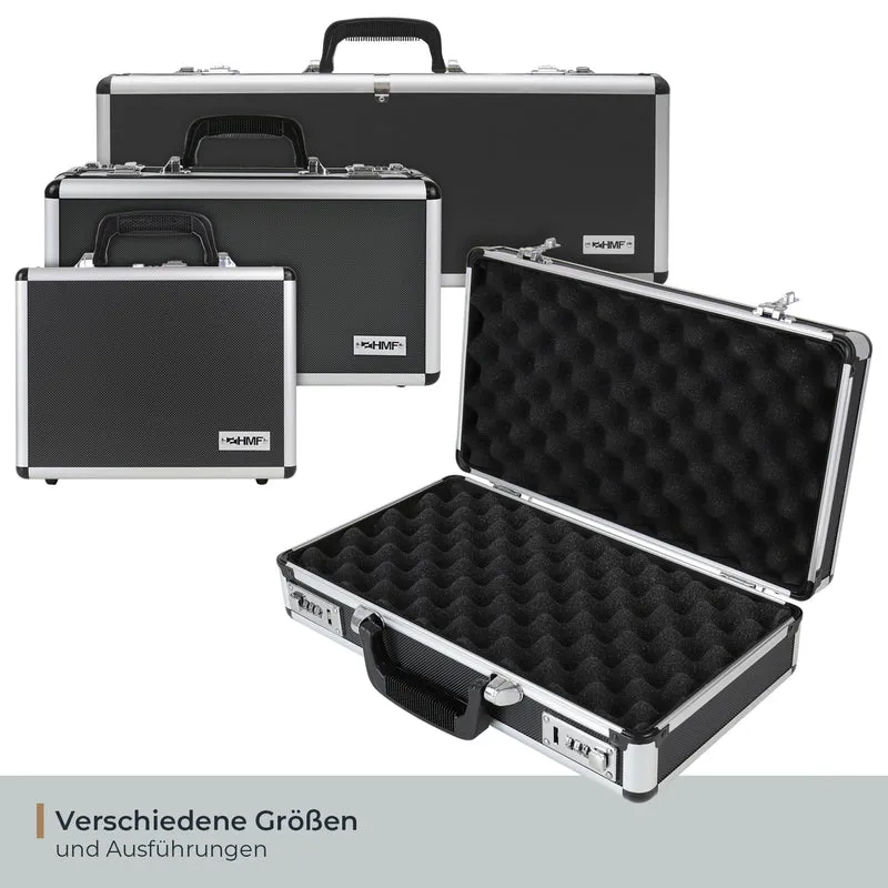 Alu Pistolenkoffer, Kurzwaffenkoffer, Zahlenschloss, Universalkoffer, HMF 14401