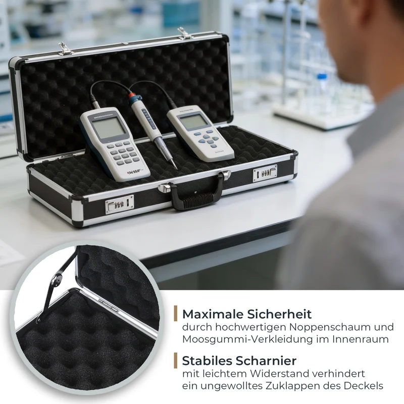 Alu Pistolenkoffer, Kurzwaffenkoffer, Zahlenschloss, Universalkoffer, HMF 14401