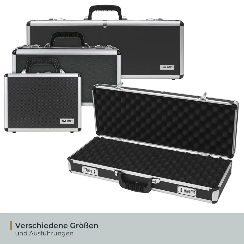 Alu Pistolenkoffer, Kurzwaffenkoffer, Zahlenschloss, Universalkoffer, HMF 14401
