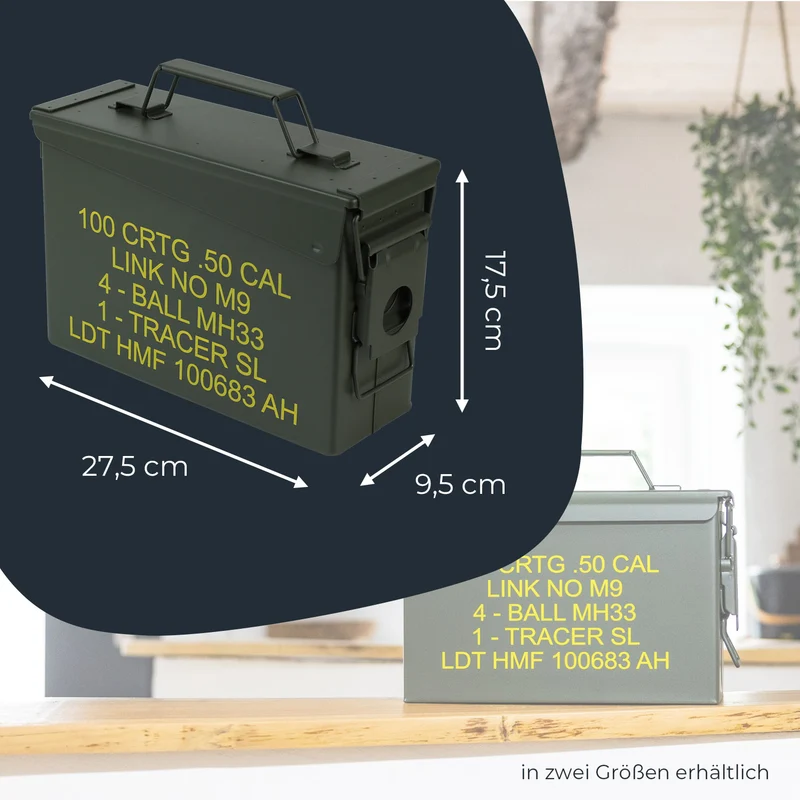 Munitionskoffer, US Ammo Box, Metallkiste, HMF 70000, Grün