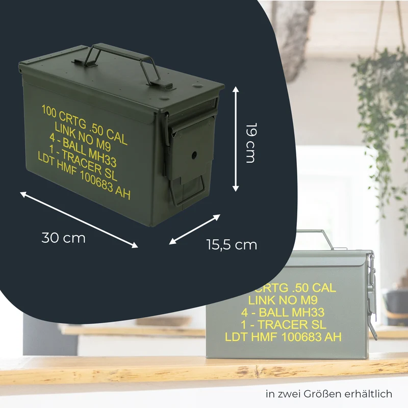 Munitionskoffer, US Ammo Box, Metallkiste, HMF 70000, Grün