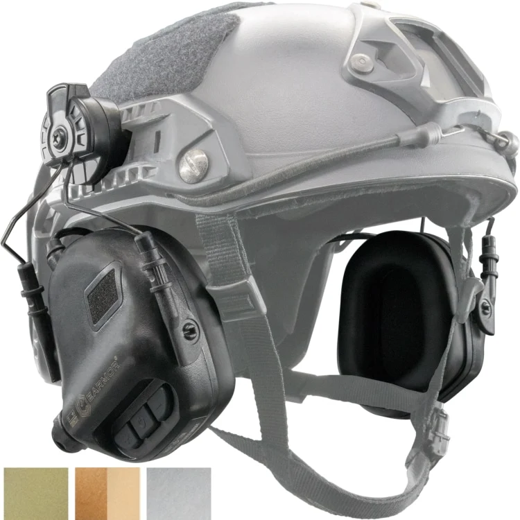 Earmor M31H Hearing Protection Ear-Muff Helmet Version - Schwarz