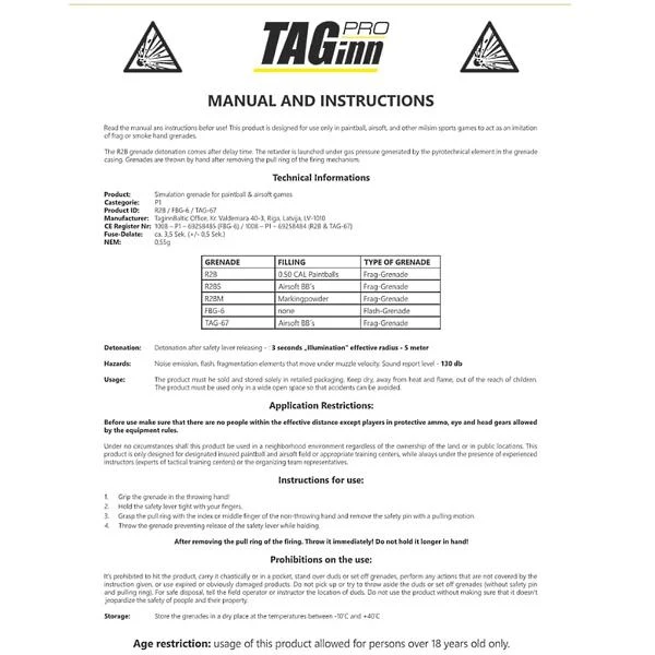 Taginn AFG-4 Mini Airsoft Splittergranate mit Kipphebel