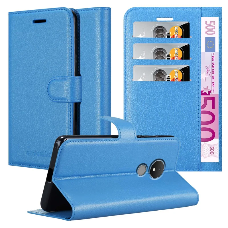 Cadorabo Hülle kompatibel mit Nokia C21 Schutzhülle mit Magnetverschluss, Standfunktion und Kartenfach