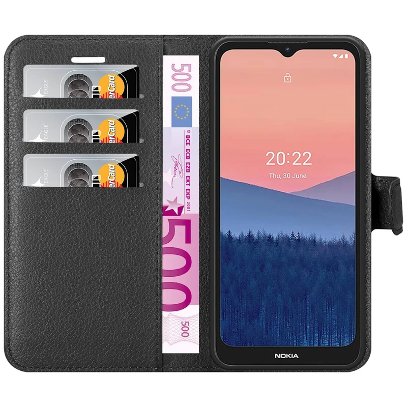 Cadorabo Hülle kompatibel mit Nokia C21 Schutzhülle mit Magnetverschluss, Standfunktion und Kartenfach