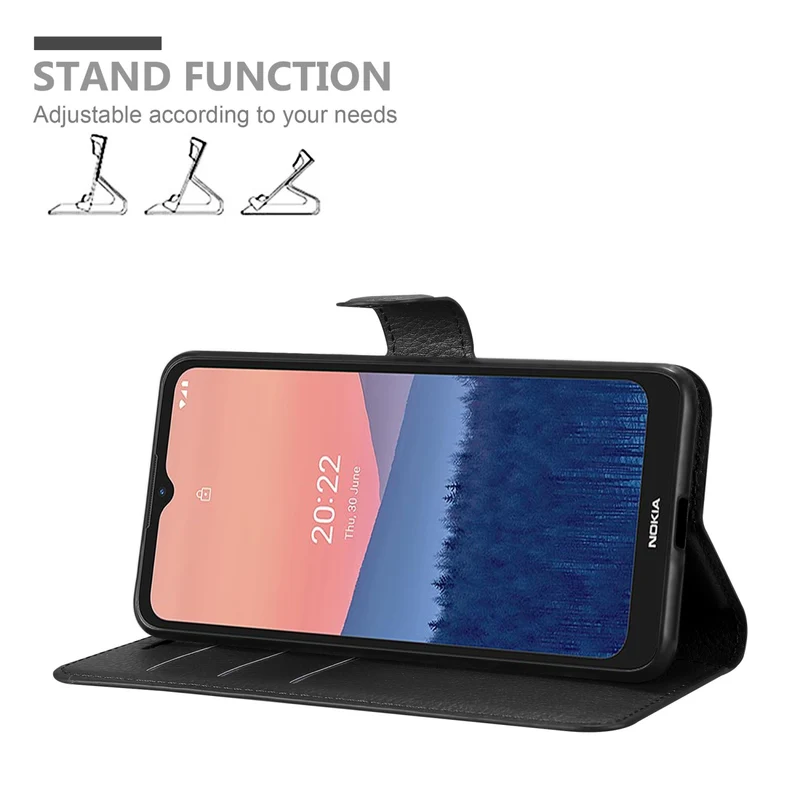 Cadorabo Hülle kompatibel mit Nokia C21 Schutzhülle mit Magnetverschluss, Standfunktion und Kartenfach