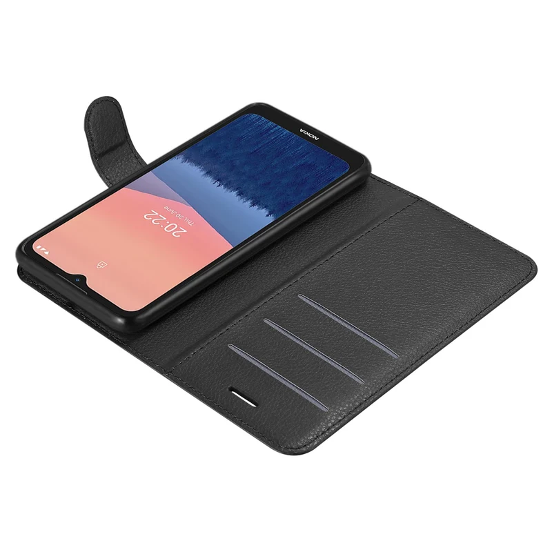Cadorabo Hülle kompatibel mit Nokia C21 Schutzhülle mit Magnetverschluss, Standfunktion und Kartenfach