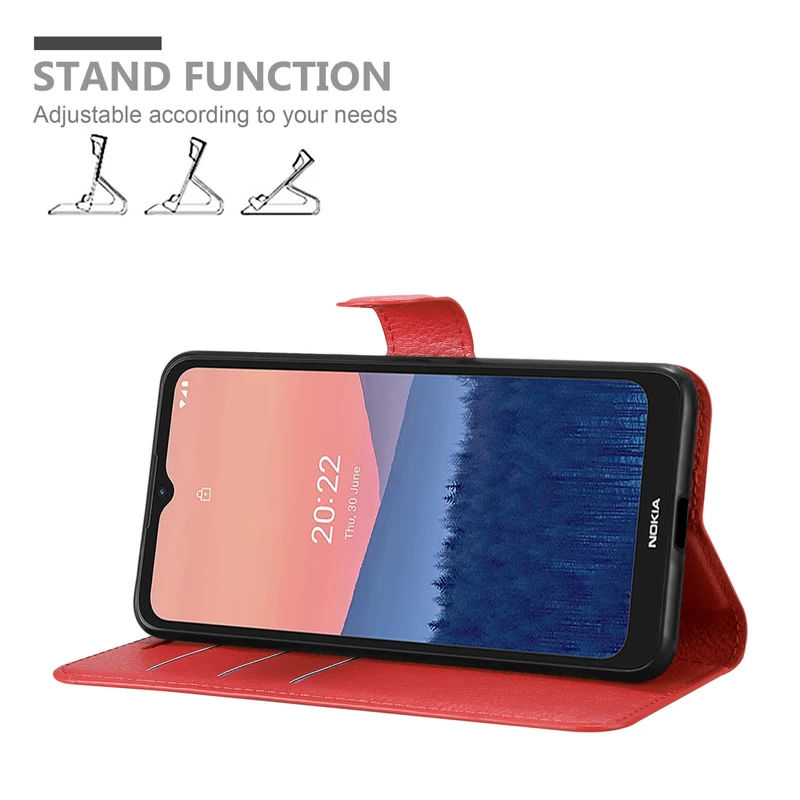 Cadorabo Hülle kompatibel mit Nokia C21 Schutzhülle mit Magnetverschluss, Standfunktion und Kartenfach