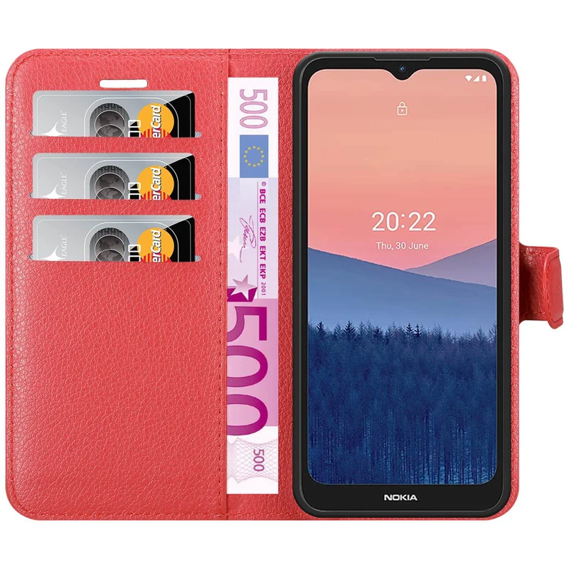 Cadorabo Hülle kompatibel mit Nokia C21 Schutzhülle mit Magnetverschluss, Standfunktion und Kartenfach