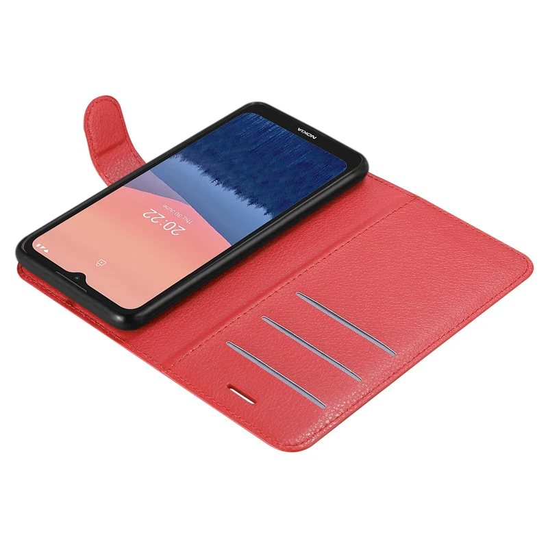 Cadorabo Hülle kompatibel mit Nokia C21 Schutzhülle mit Magnetverschluss, Standfunktion und Kartenfach