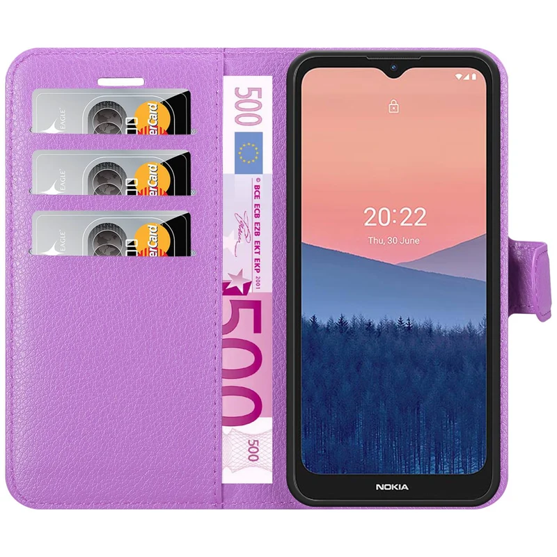 Cadorabo Hülle kompatibel mit Nokia C21 Schutzhülle mit Magnetverschluss, Standfunktion und Kartenfach