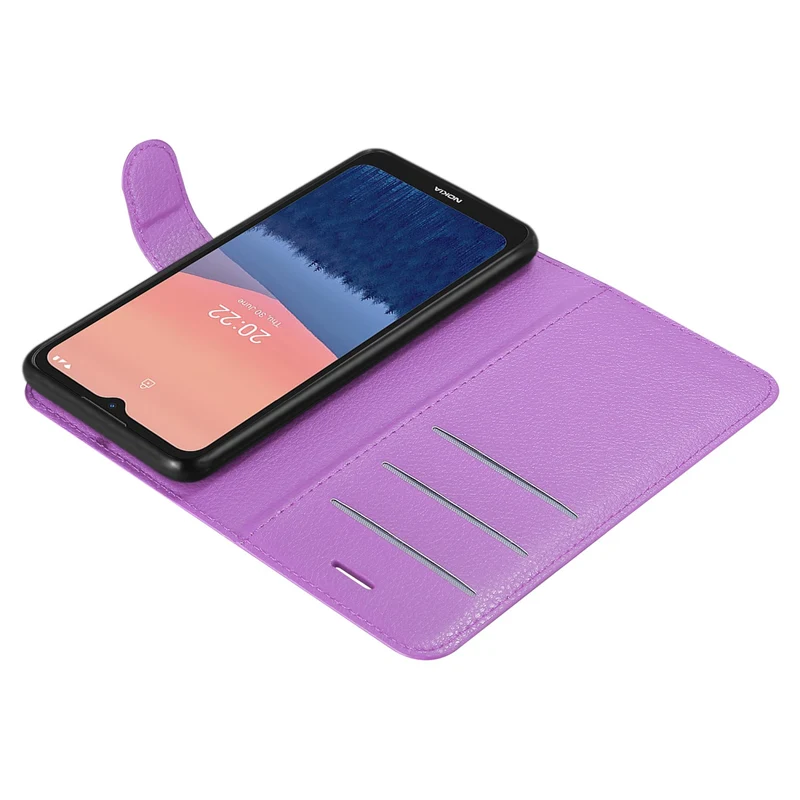Cadorabo Hülle kompatibel mit Nokia C21 Schutzhülle mit Magnetverschluss, Standfunktion und Kartenfach