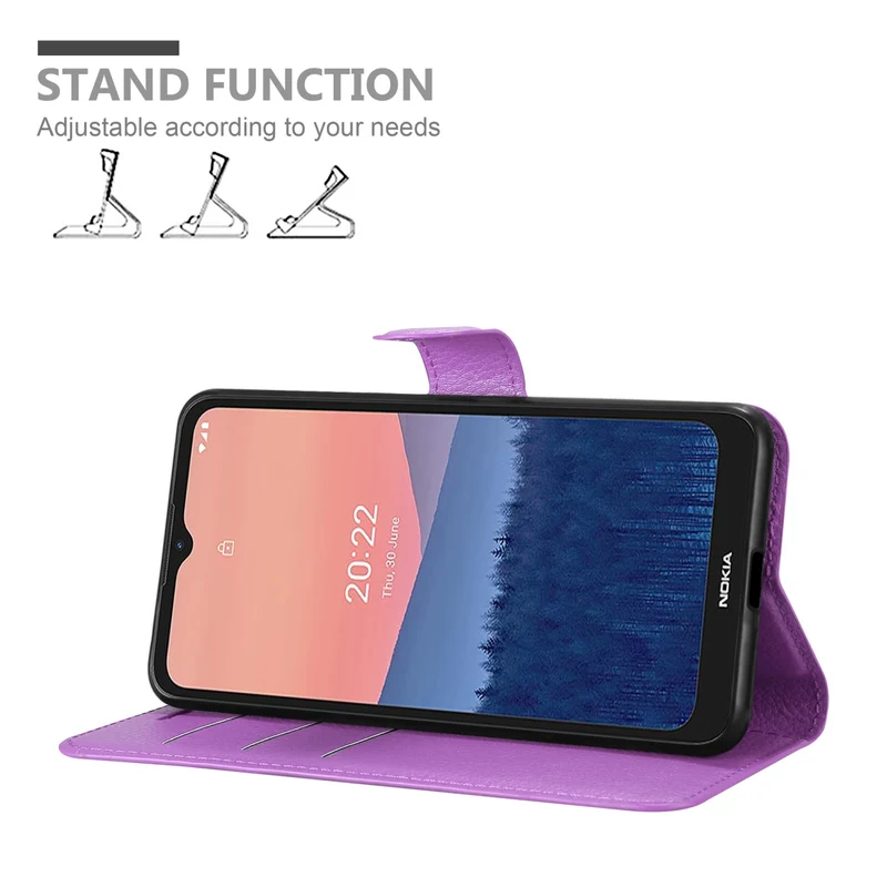 Cadorabo Hülle kompatibel mit Nokia C21 Schutzhülle mit Magnetverschluss, Standfunktion und Kartenfach
