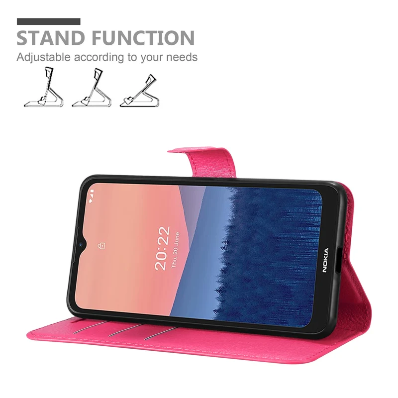 Cadorabo Hülle kompatibel mit Nokia C21 Schutzhülle mit Magnetverschluss, Standfunktion und Kartenfach