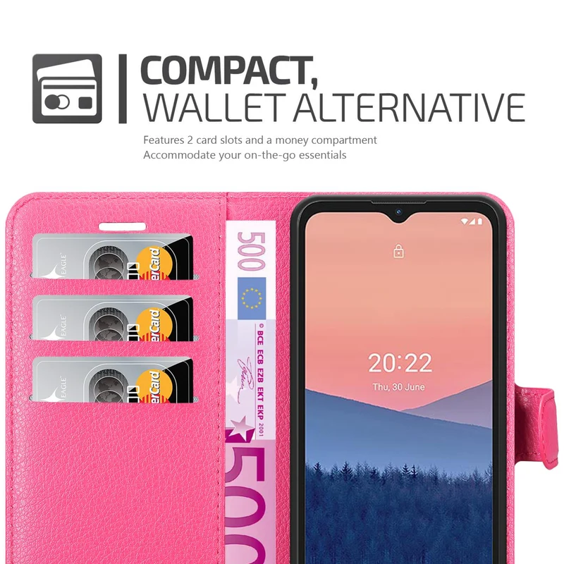 Cadorabo Hülle kompatibel mit Nokia C21 Schutzhülle mit Magnetverschluss, Standfunktion und Kartenfach