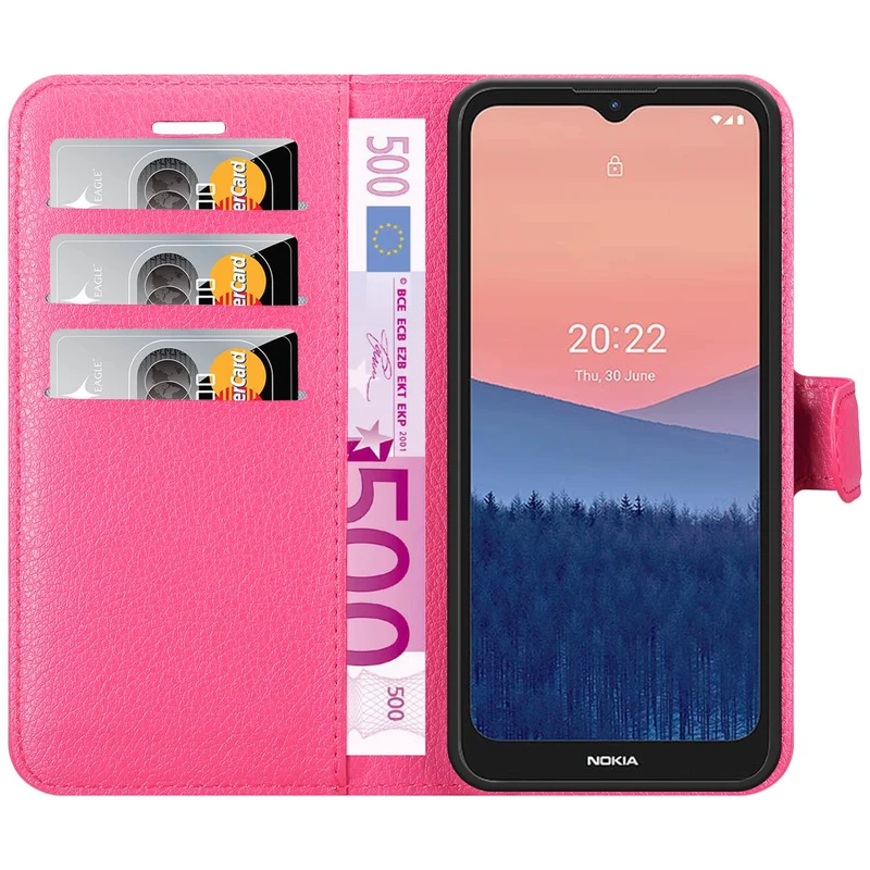 Cadorabo Hülle kompatibel mit Nokia C21 Schutzhülle mit Magnetverschluss, Standfunktion und Kartenfach