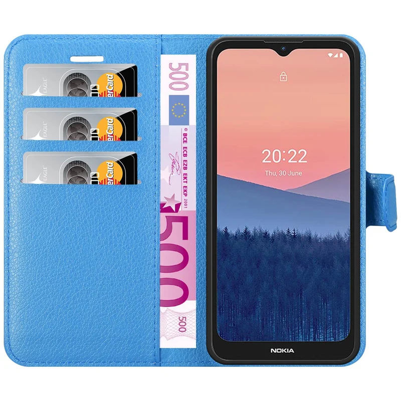 Cadorabo Hülle kompatibel mit Nokia C21 Schutzhülle mit Magnetverschluss, Standfunktion und Kartenfach