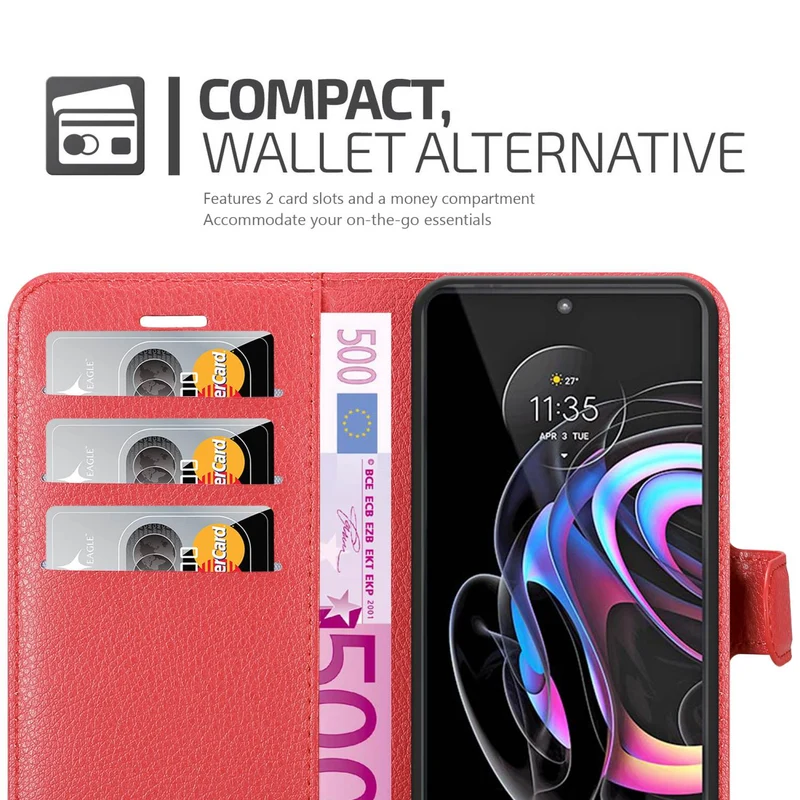 Cadorabo Hülle kompatibel mit Motorola EDGE 20 PRO / EDGE S PRO Schutzhülle mit Magnetverschluss, Standfunktion und Kartenfach